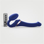 Синий безремневой страпон Multi Orgasm Size S с клиторальной стимуляцией - фото 1435534