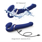 Синий безремневой страпон Multi Orgasm Size S с клиторальной стимуляцией - фото 1435535