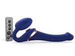 Синий безремневой страпон Multi Orgasm Size S с клиторальной стимуляцией - фото 1435531