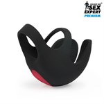 Черная вибронасадка на пенис и мошонку Sex Expert - фото 1428173