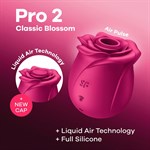 Малиновый вакуум-волновой стимулятор Pro 2 Classic Blossom - фото 1425736