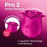 Ярко-розовый вакуум-волновой стимулятор Pro 2 Modern Blossom - фото 1425743