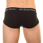 Набор из 3 разноцветных трусов-брифов с чёрной резинкой 368396