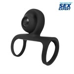 Черная вибронасадка на пенис Sex Expert - фото 1428231