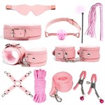 Розовый БДСМ-набор «Оки-Чпоки» из 11 предметов - фото 1427225