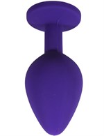 Фиолетовая анальная пробка с радужным кристаллом - 8 см. - фото 1432285