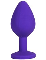 Фиолетовая анальная пробка с радужным кристаллом - 8 см. - фото 1432286