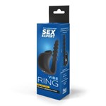 Черное эрекционное кольцо с электростимуляцией Sex Expert - фото 1428291