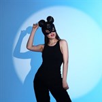 Пикантная черная маска «Озорная мышка» с заклепками - фото 1427256