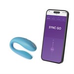 Бирюзовый вибромассажер для пар We-Vibe Sync Go - фото 1438468