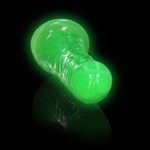 Зеленый люминесцентный фаллоимитатор на присоске - 17,5 см. - фото 1431741