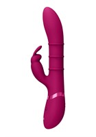 Розовый вибромассажер-кролик с 3 стимулирующими кольцами Sora - 24,2 см. - фото 1431760