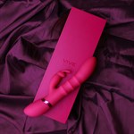Розовый вибромассажер-кролик с 3 стимулирующими кольцами Sora - 24,2 см. - фото 1431761