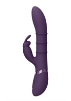 Фиолетовый вибромассажер-кролик с 3 стимулирующими кольцами Sora - 24,2 см. - фото 1431765