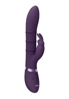Фиолетовый вибромассажер-кролик с 3 стимулирующими кольцами Sora - 24,2 см. - фото 1431766