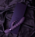 Фиолетовый вибромассажер-кролик с 3 стимулирующими кольцами Sora - 24,2 см. - фото 1431767