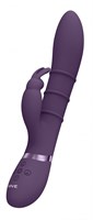 Фиолетовый вибромассажер-кролик с 3 стимулирующими кольцами Sora - 24,2 см. - фото 1431762