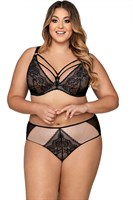 Соблазнительный бюстгальтер с мягкой чашкой +size и декоративными бретелями 370308 Соблазнительный бюстгальтер с мягкой чашкой +size и декоративными бретелями 370308