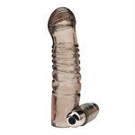 Дымчатая насадка на пенис с вибрацией  Vibrating Penis Enhancing Sleeve Extension - 13,3 см. 371185 - фото 22565