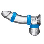 Комплект из трех голубых колец для эрекции 3-Pack Nuts & Bolts Stretch Cock Ring Set 371575 - фото 7932