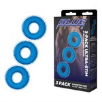 Комплект из трех голубых колец для эрекции 3-Pack Ultra-Stim Stretch Cock Rings 371576 - фото 7936