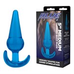 Голубая анальная пробка конической формы Medium Tapered Butt Plug - 12,7 см. 371614 - фото 33914