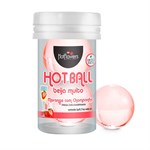 Лубрикант на масляной основе Hot Ball Beija Muito с ароматом клубники и шампанского (2 шарика по 3 гр.) - фото 1430301