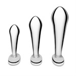 Набор из 3 стальных стимуляторов простаты Stainless Steel P-spot Training Set 372028 - фото 52883