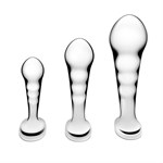 Набор из 3 стальных стимуляторов простаты Stainless Steel P-spot Training Set 372028 - фото 52884