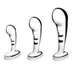 Набор из 3 стальных стимуляторов простаты Stainless Steel P-spot Training Set 372028 - фото 52880