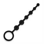 Черные силиконовые анальные бусы Silicone Anal Beads - 21 см. - фото 1441130