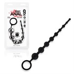 Черные силиконовые анальные бусы Silicone Anal Beads - 30 см. - фото 1441134