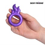 Фиолетовое эрекционное кольцо с язычками пламени - фото 1429414