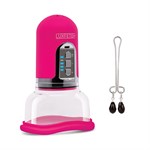 Вакуумный насос-помпа и зажим для клитора Rechargeable 4-Function Auto Pussy Pump With Clit Clamp - фото 1441155