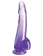 Фиолетовый фаллоимитатор с мошонкой на присоске 10’’ Cock with Balls - 27,9 см. - фото 1429918