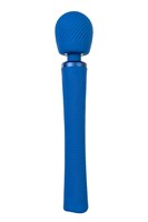 Синий вибромассажер Vim Vibrating Wand - 31,3 см. - фото 1434927