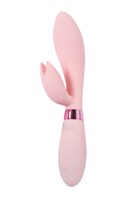Нежно-розовый вибратор-кролик с независимыми моторчиками Indeep Malena - 21,5 см. - фото 1431904