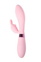 Нежно-розовый вибратор-кролик с независимыми моторчиками Indeep Theona - 21,5 см. - фото 1431914
