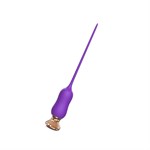 Фиолетовый тонкий стимулятор Nipple Vibrator - 23 см. - фото 1435916