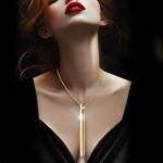 Золотистая подвеска-вибратор Genie Flirting Pen 373743