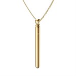 Золотистая подвеска-вибратор Genie Flirting Pen 373743