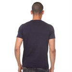 Темно-синяя футболка с V-образным вырезом 374175