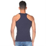 Темно-синяя мужская майка из хлопкового полотна 374889 Темно-синяя мужская майка из хлопкового полотна 374889