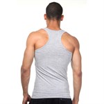 Серая меланжевая хлопковая майка-борцовка 374898 Серая меланжевая хлопковая майка-борцовка 374898