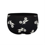 Черные мужские трусы-слипы с принтом в виде байков 375027