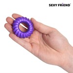 Фиолетовое фигурное эрекционное кольцо - фото 1433196