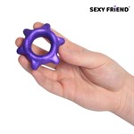 Фиолетовое эрекционное кольцо с шипиками - фото 1433200