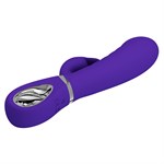 Фиолетовый вибратор-кролик с рёбрышками Prescott - 20 см. - фото 1436956