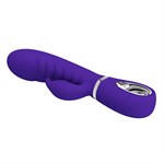 Фиолетовый вибратор-кролик с рёбрышками Prescott - 20 см. - фото 1436957
