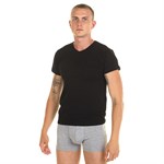 Мужская хлопковая футболка с V-образным вырезом 376556